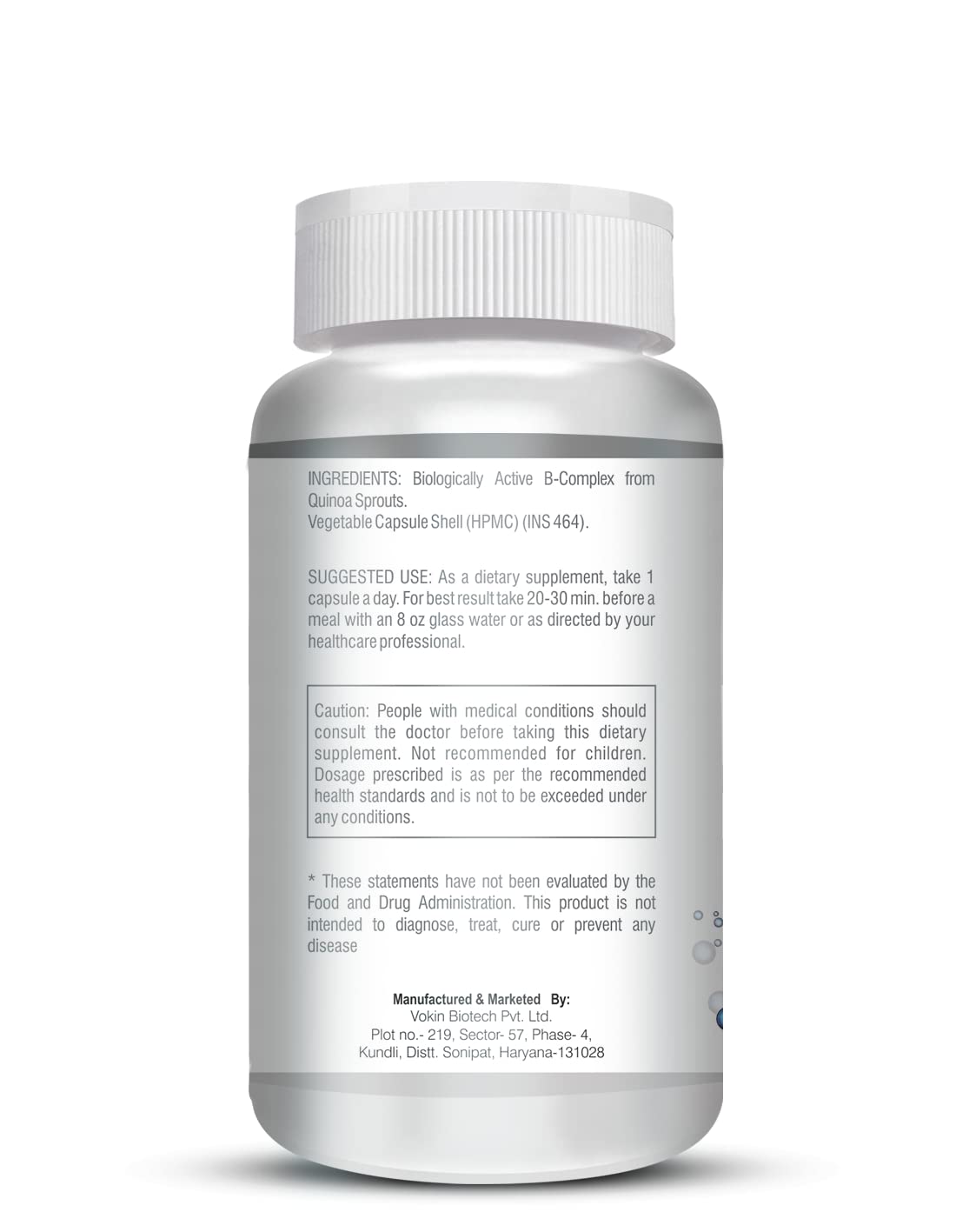 Vokin Biotech 100% Natural Vitamin B-Complex Capsules | Grocsy