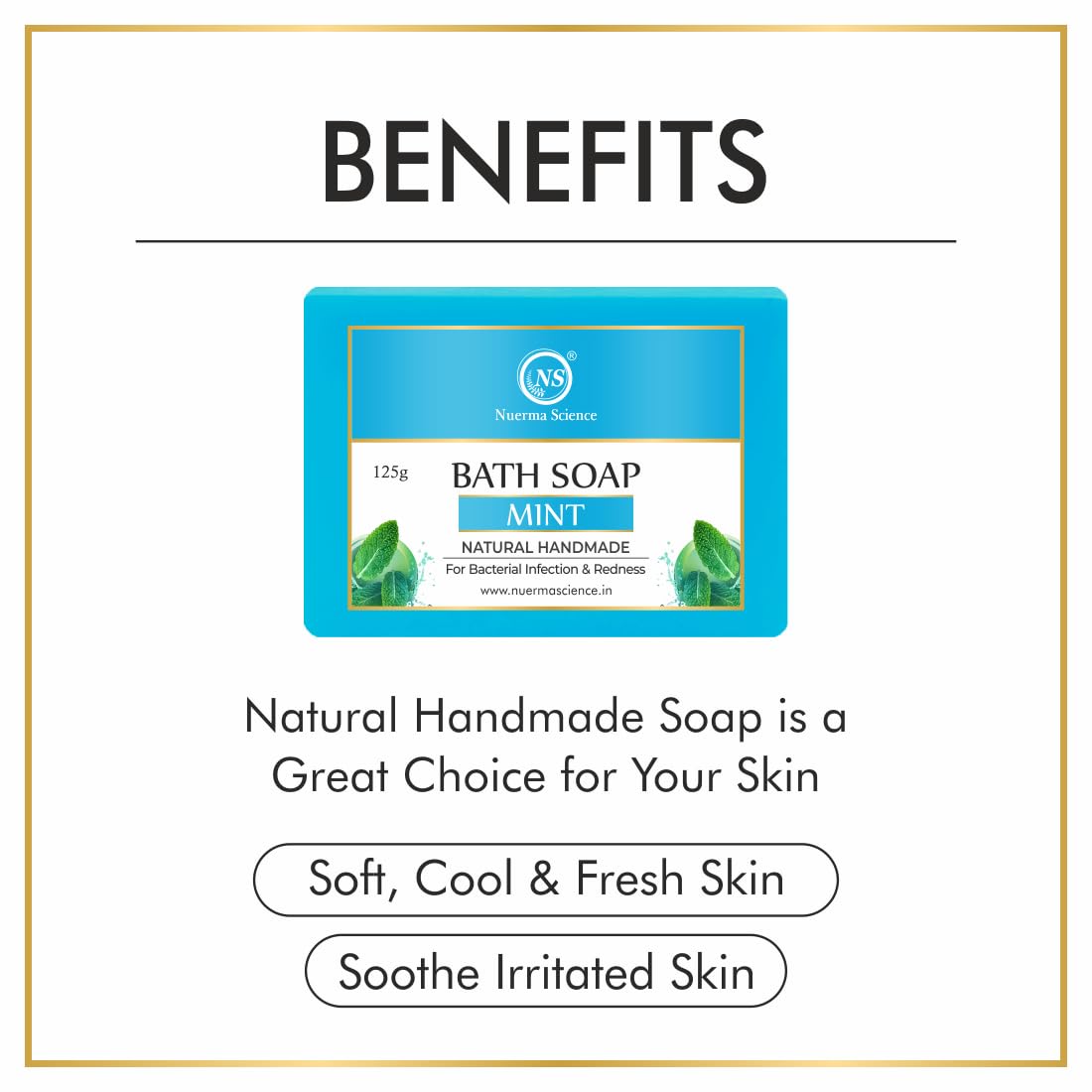 Nuerma Science Mint Bath Soap | For Bacterial Infection & Redness | Grocsy