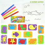 Imagimake Stamp Art Animal Kingdom | Crafts for Kids Ages 3-5 | Stamps with Easy Blending Pens | Arts and Crafts for Kids Ages 3-5 | Gifts for Toddlers | Gifts for Girls & Boys 3, 4, 5 Years | Grocsy