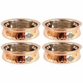 Steel Copper Handi Bowl Hammered Design Serving Dishes - Set of 4 | Grocsy