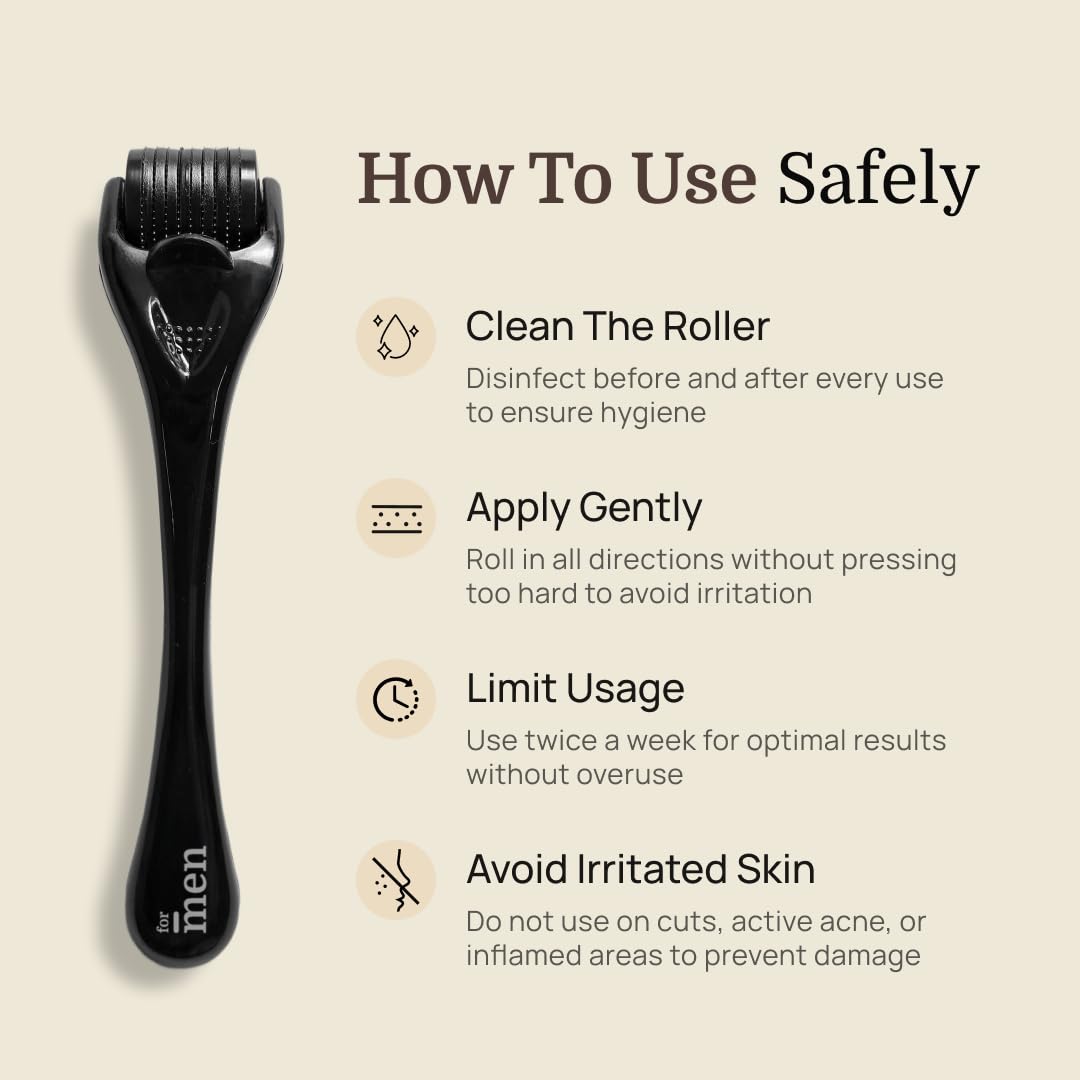 ForMen Derma Roller for Hair Growth For Scalp, Beard | Grocsy