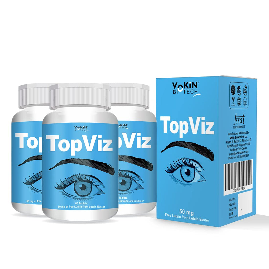 Vokin Biotech Topviz Eye Care Supplement To Improve Vision, Blue Light & Digital Guard (Lutein, Zeaxanthin) | Grocsy