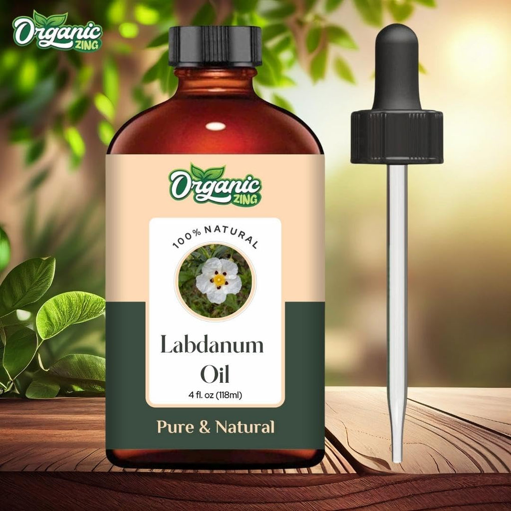 Organic Zing Labdanum (Cistus ladanifer) Oil | Pure & Natural Essential Oil for Skincare, Aroma & Diffusers | Grocsy