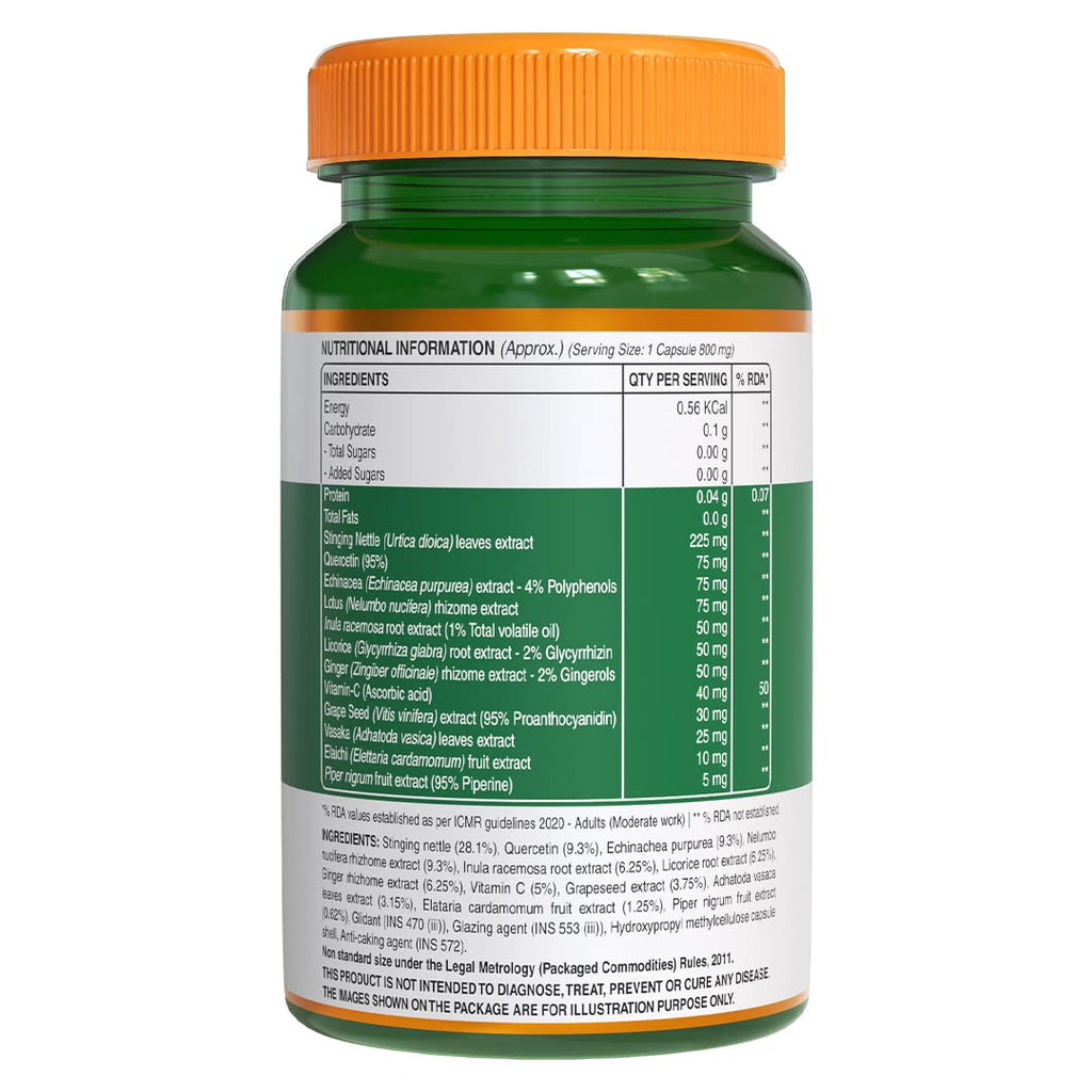 Pure Nutrition Lung Detox with Vitamin C & Grape Seed Extract Veg Capsules | Grocsy