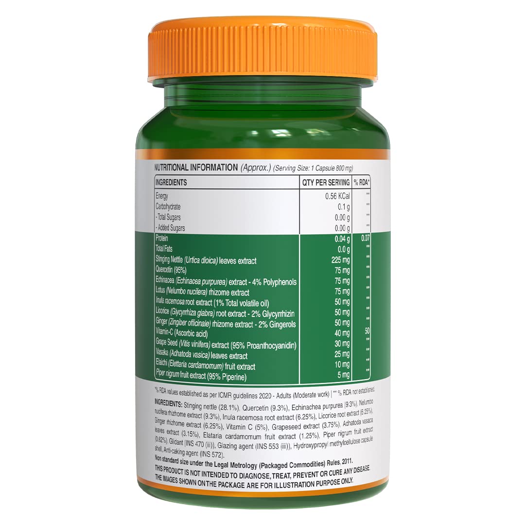 Pure Nutrition Lung Detox with Vitamin C & Grape Seed Extract Veg Capsules | Grocsy