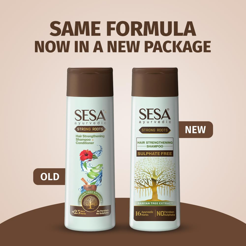 Sesa Ayurvedic Strong Roots Hair Strengthening Shampoo + Conditioner | Grocsy