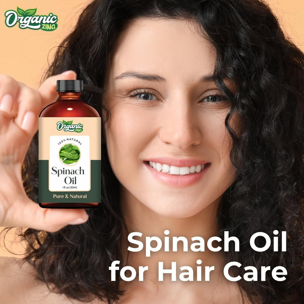 Organic Zing Spinach (Spinacia Oleracea) Oil | Pure & Natural Essential Oil for Aroma, Diffusers, Skincare & Haircare | Grocsy