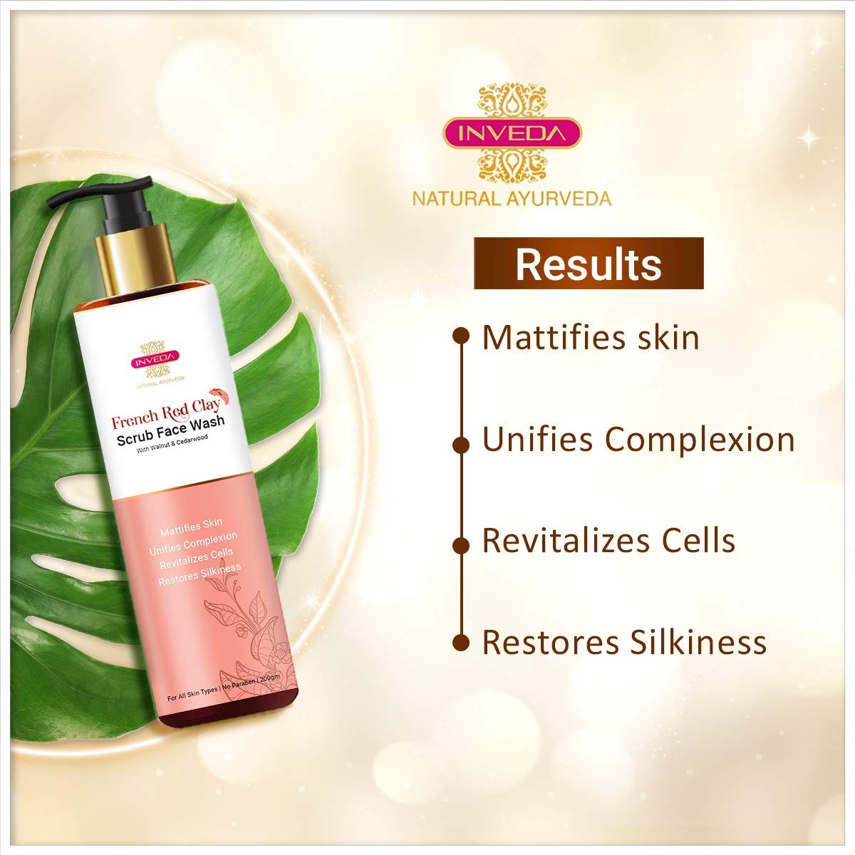Inveda French Red Clay Scrub Face Wash | Grocsy