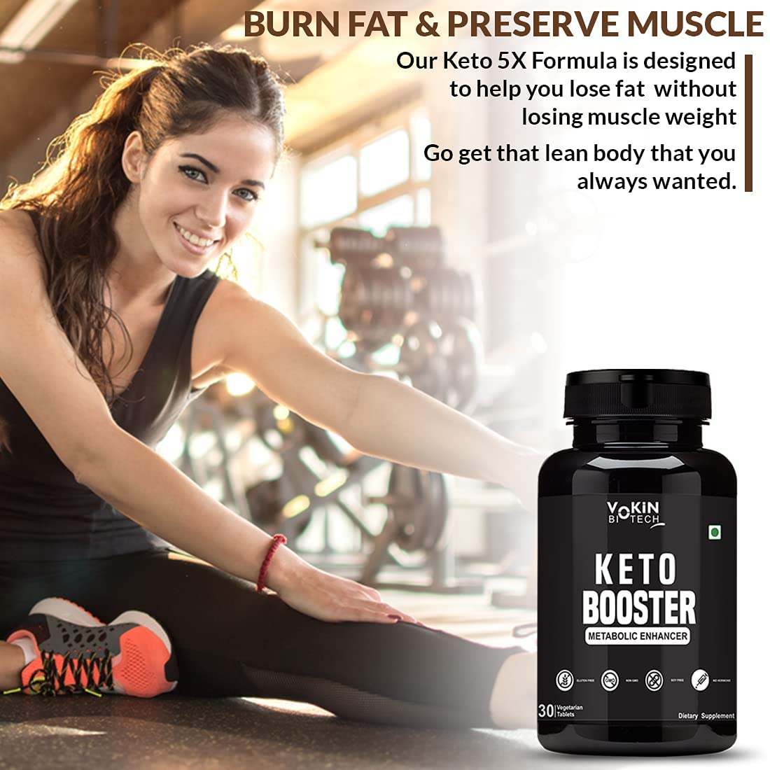Vokin Biotech Keto Booster Advanced Weight Loss Supplement,Natural Fat Burner | Grocsy