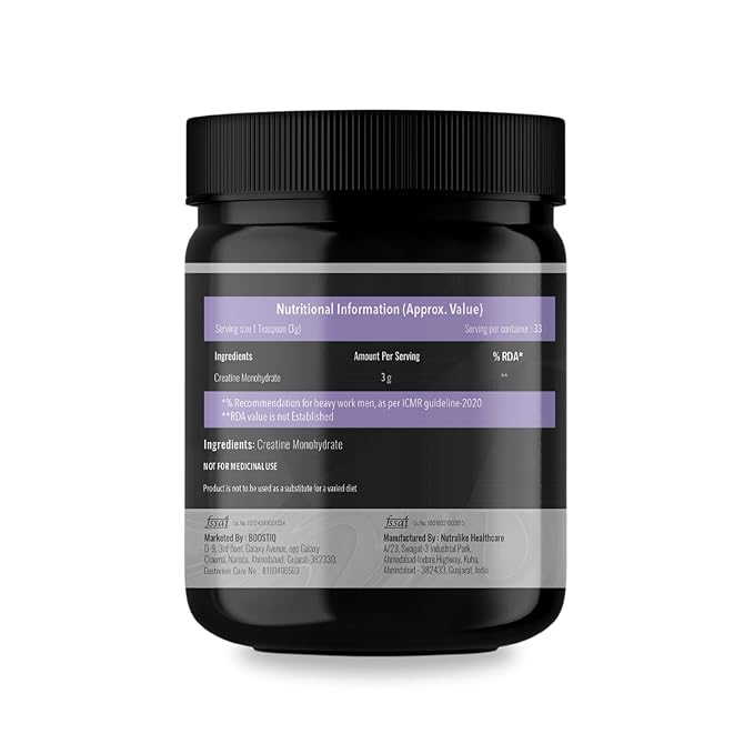 BOOSTIQ Creatine Monohydrate Powder - Unflavoured | Grocsy