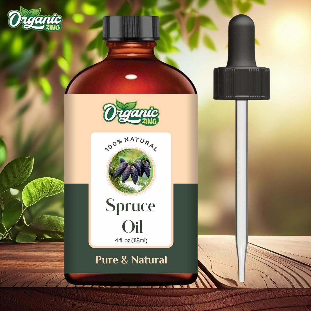 Organic Zing Spruce (Picea) Oil | Pure & Natural Essential Oil for Aroma, Diffusers, Hair Care & Massage | Grocsy