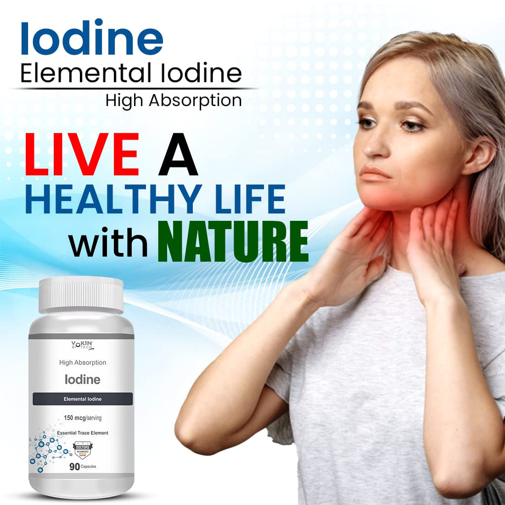 Vokin Biotech Iodine | Supplement to Support The Thyroid and Maintain Healthy Cellular Metabolism | Grocsy