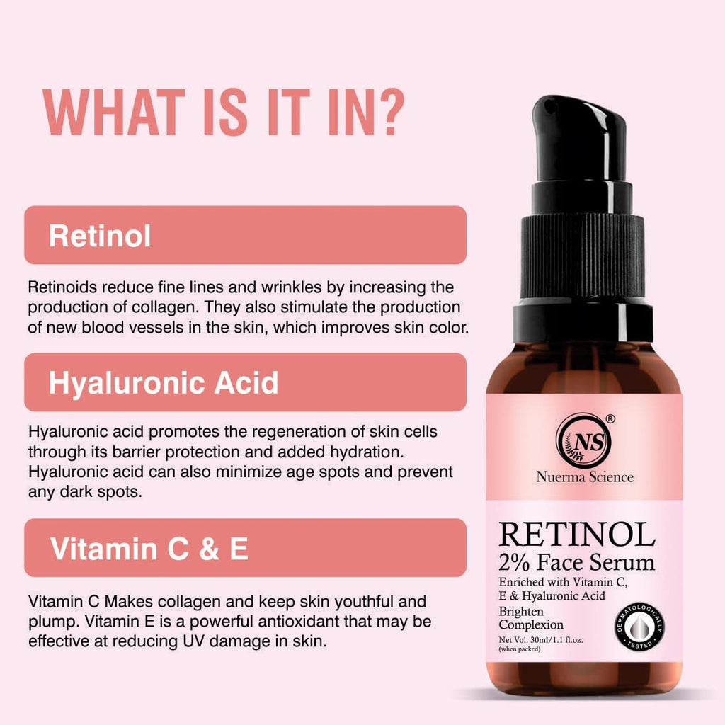Nuerma Science 2% Retinol Face Serum | Refine, Renew, Restore | Grocsy