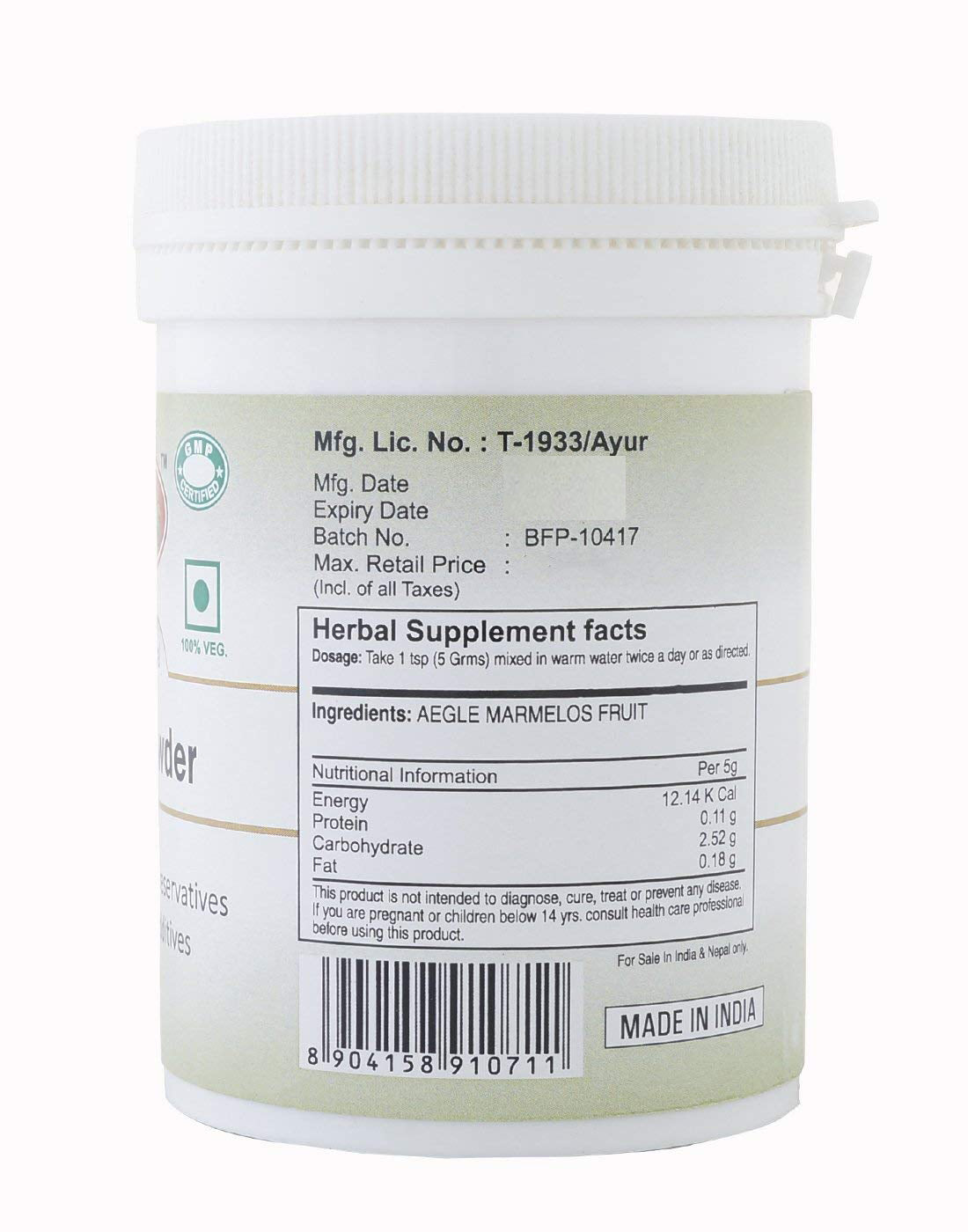 Naturmed's Bael Fruit Powder | Grocsy