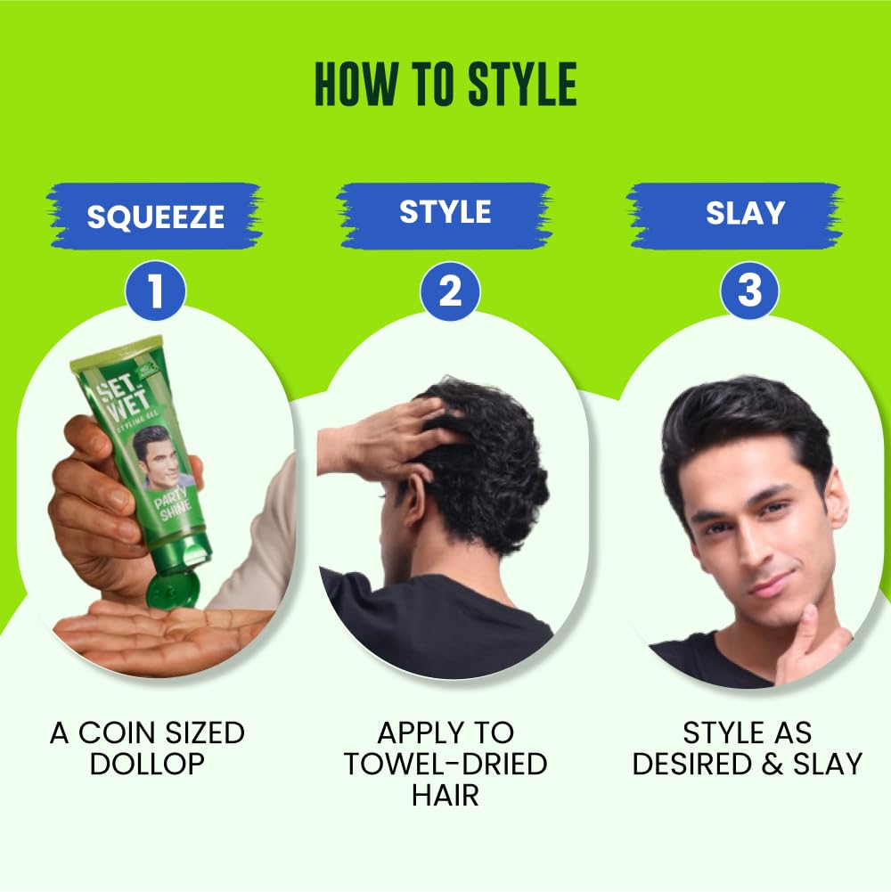 Set Wet Hair Gel for Men Vertical Hold Strong Hold High Shine | Grocsy