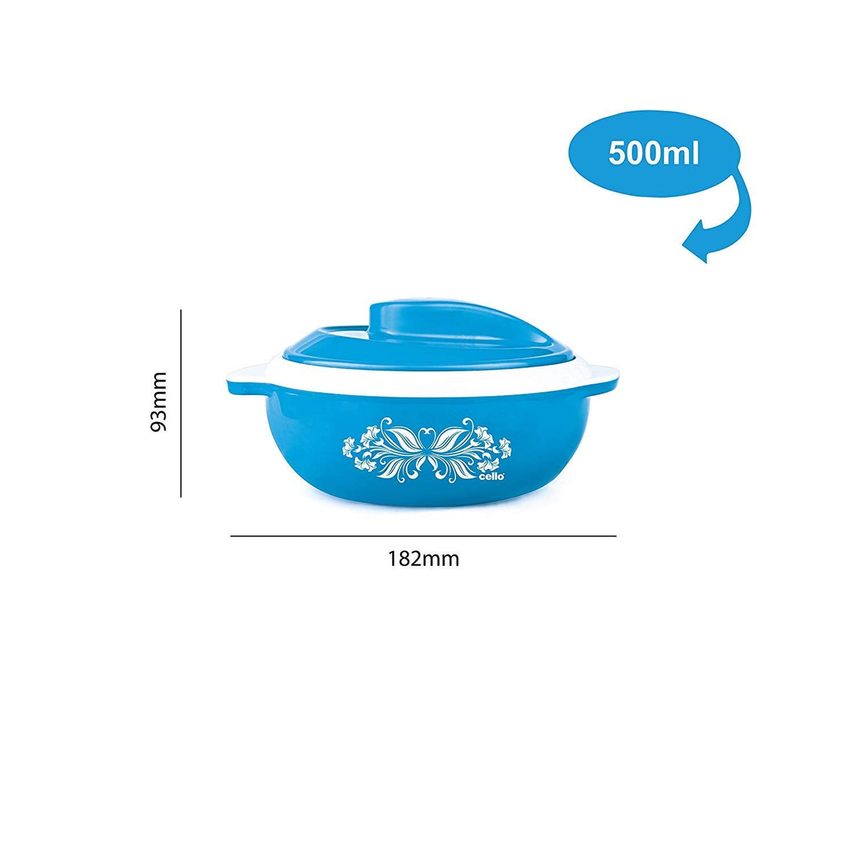 CELLO Hot Serve Insulated Inner Steel Casserole Set of 3, Blue (500ml, 850ml, 1500ml) | Hot Box for Kitchen | Hot Pot | Grocsy