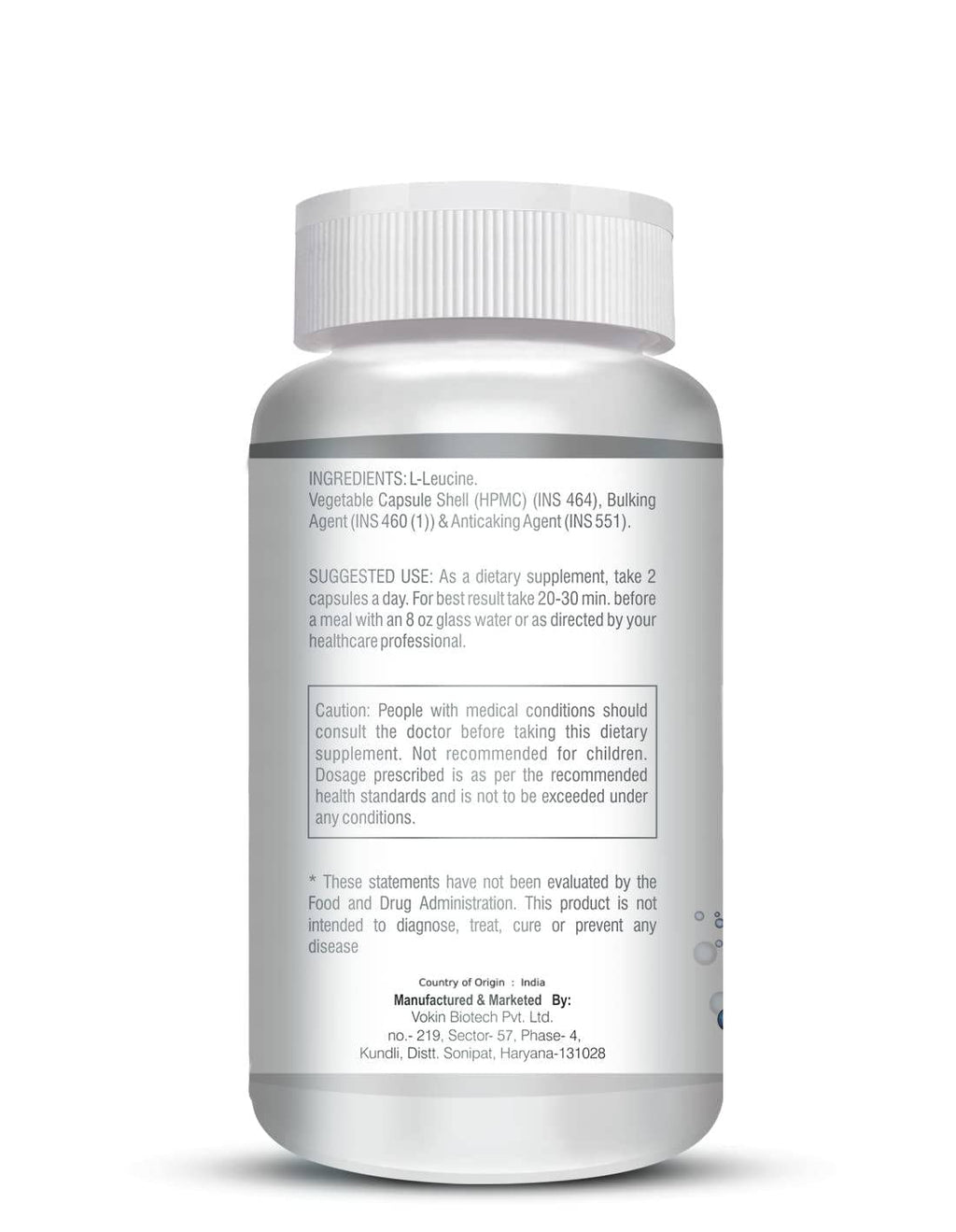 Vokin biotech L- Leucine – Supports muscle Building, Muscle Strengthening – 1000mg | Grocsy