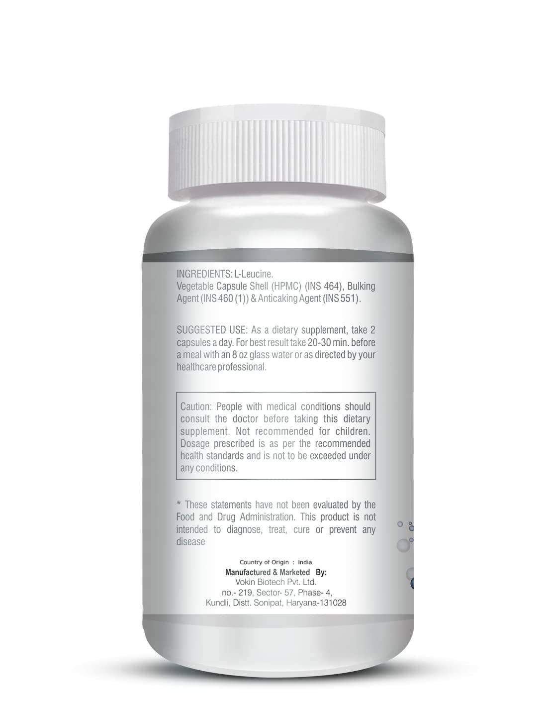 Vokin biotech L- Leucine – Supports muscle Building, Muscle Strengthening – 1000mg | Grocsy