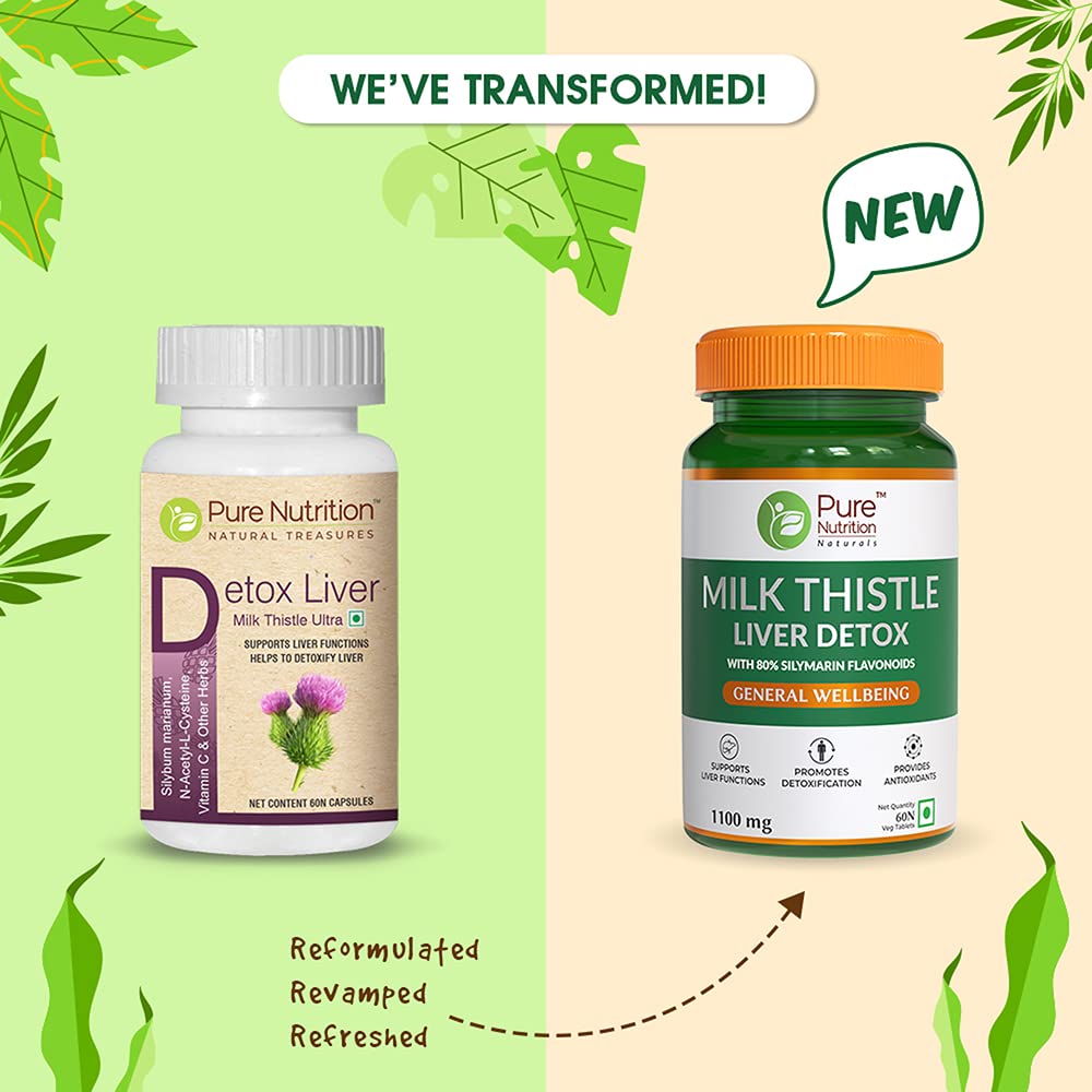 Pure Nutrition Naturals Milk Thistle Liver Detox Veg Tablets | Grocsy