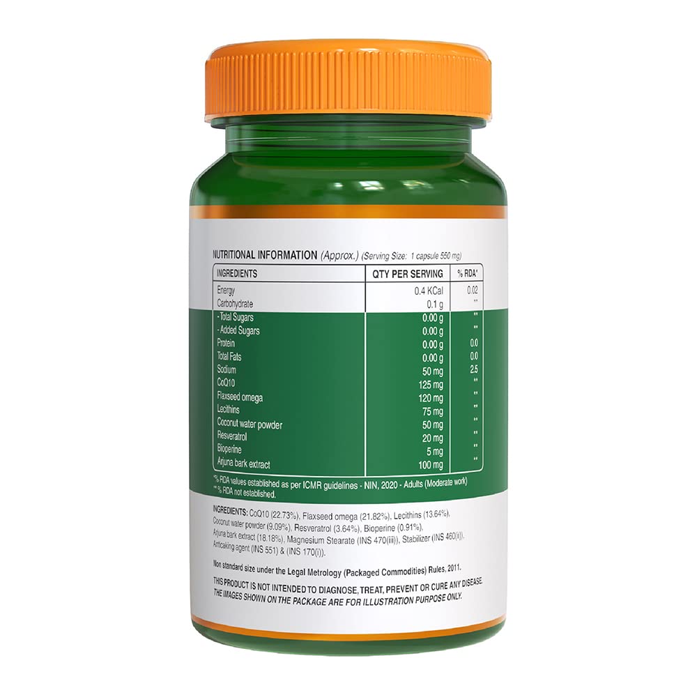 Pure Nutrition Bio Coenzyme Q10 125 mg Veg Capsules | Grocsy