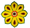 Kundan HandiKrafts Yellow Rangoli Mat - Readymade | Grocsy
