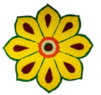 Kundan HandiKrafts Yellow Rangoli Mat - Readymade | Grocsy