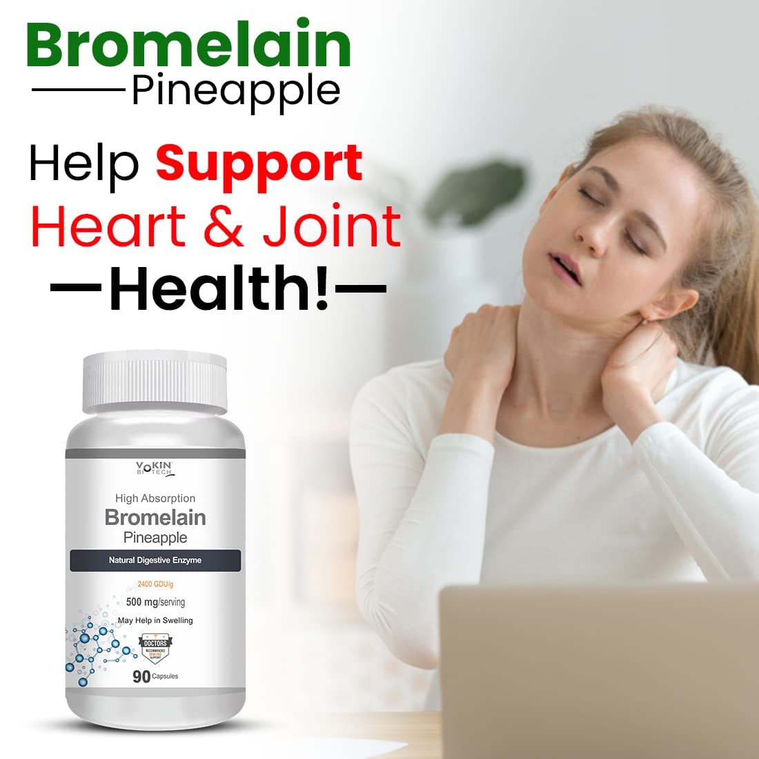 Vokin Biotech Bromelain Pineapple Capsules | Grocsy