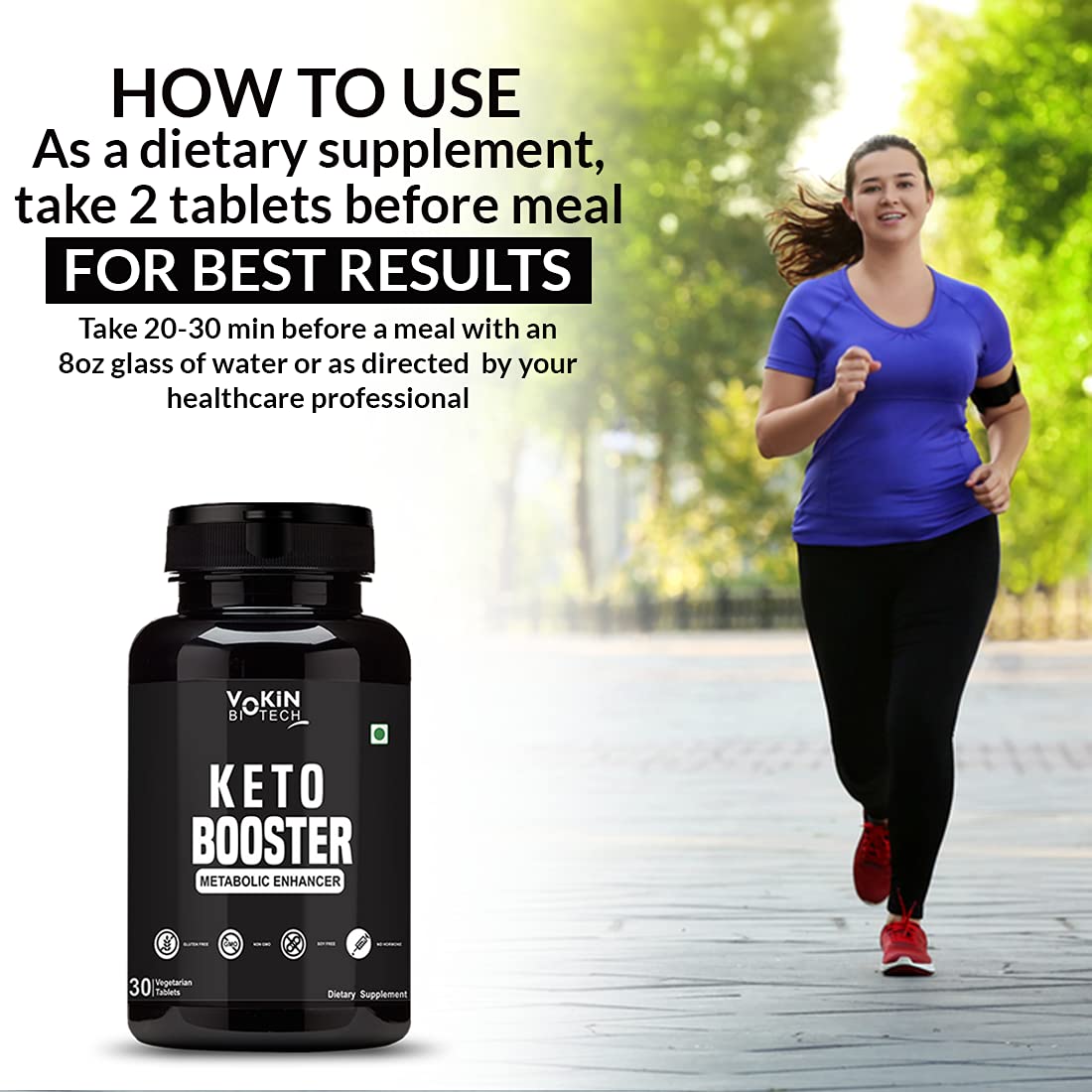 Vokin Biotech Keto Booster Advanced Weight Loss Supplement,Natural Fat Burner | Grocsy