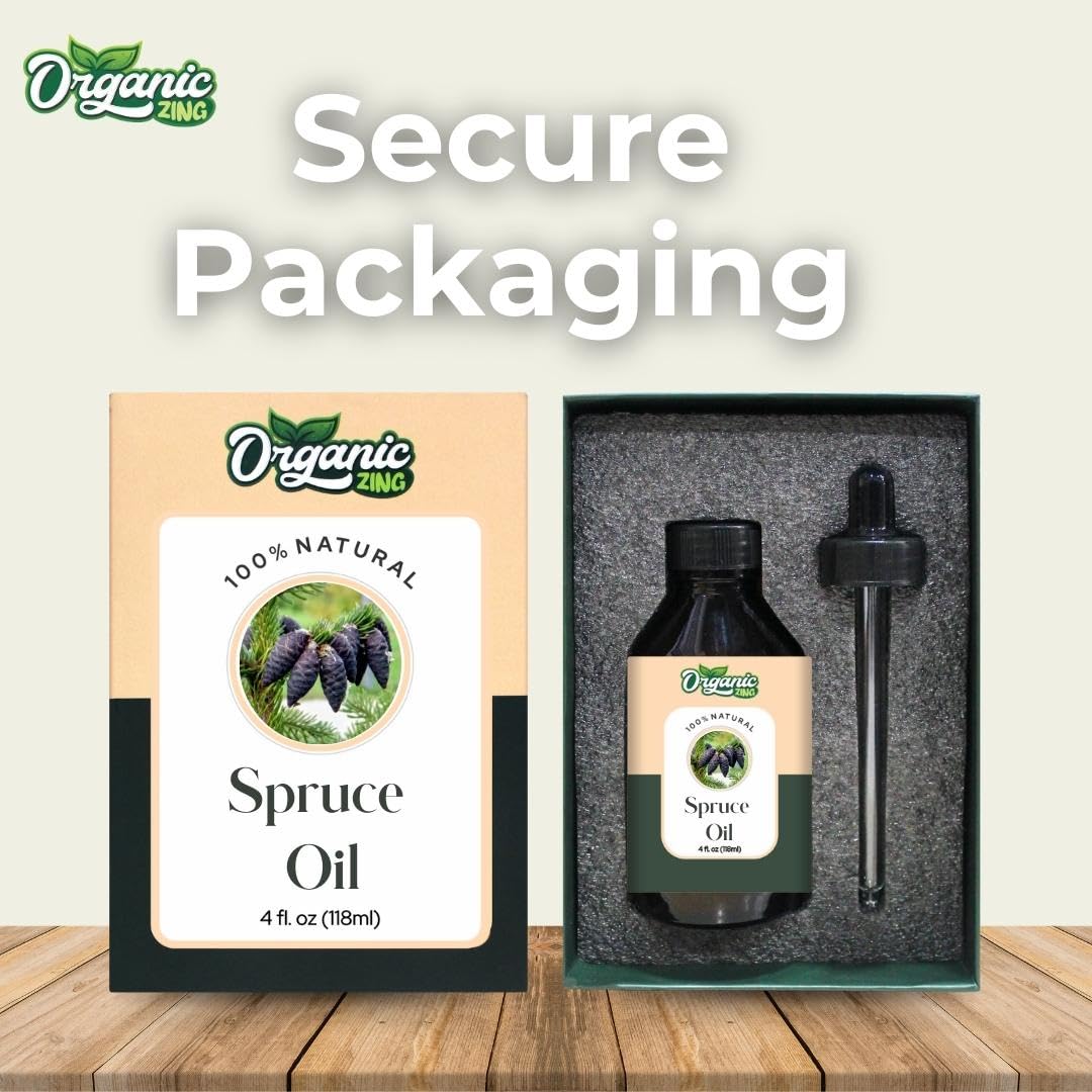 Organic Zing Spruce (Picea) Oil | Pure & Natural Essential Oil for Aroma, Diffusers, Hair Care & Massage | Grocsy