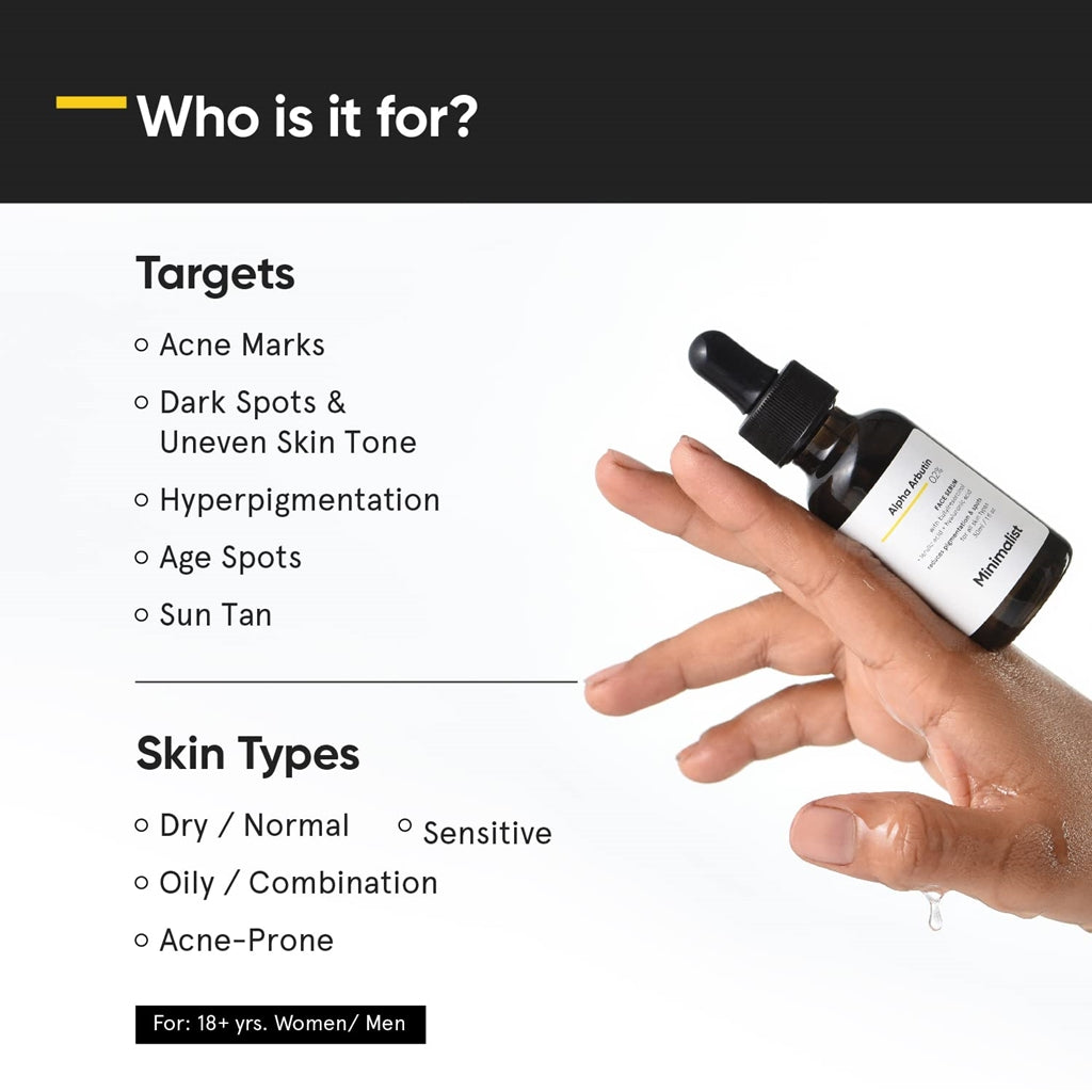 Minimalist Alpha Arbutin 02% Face Serum | Grocsy