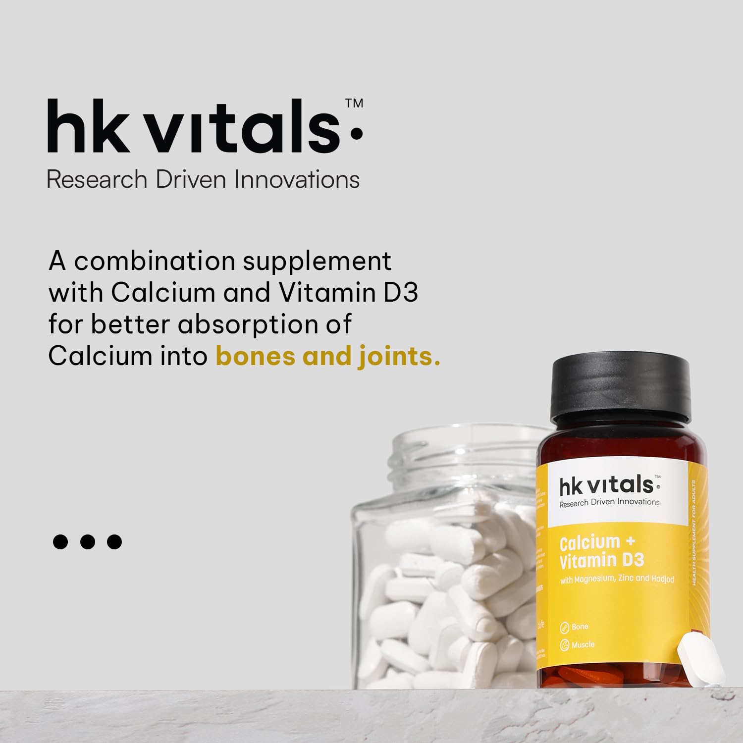 HK Vitals Calcium + Vitamin D3 Tablets | Grocsy