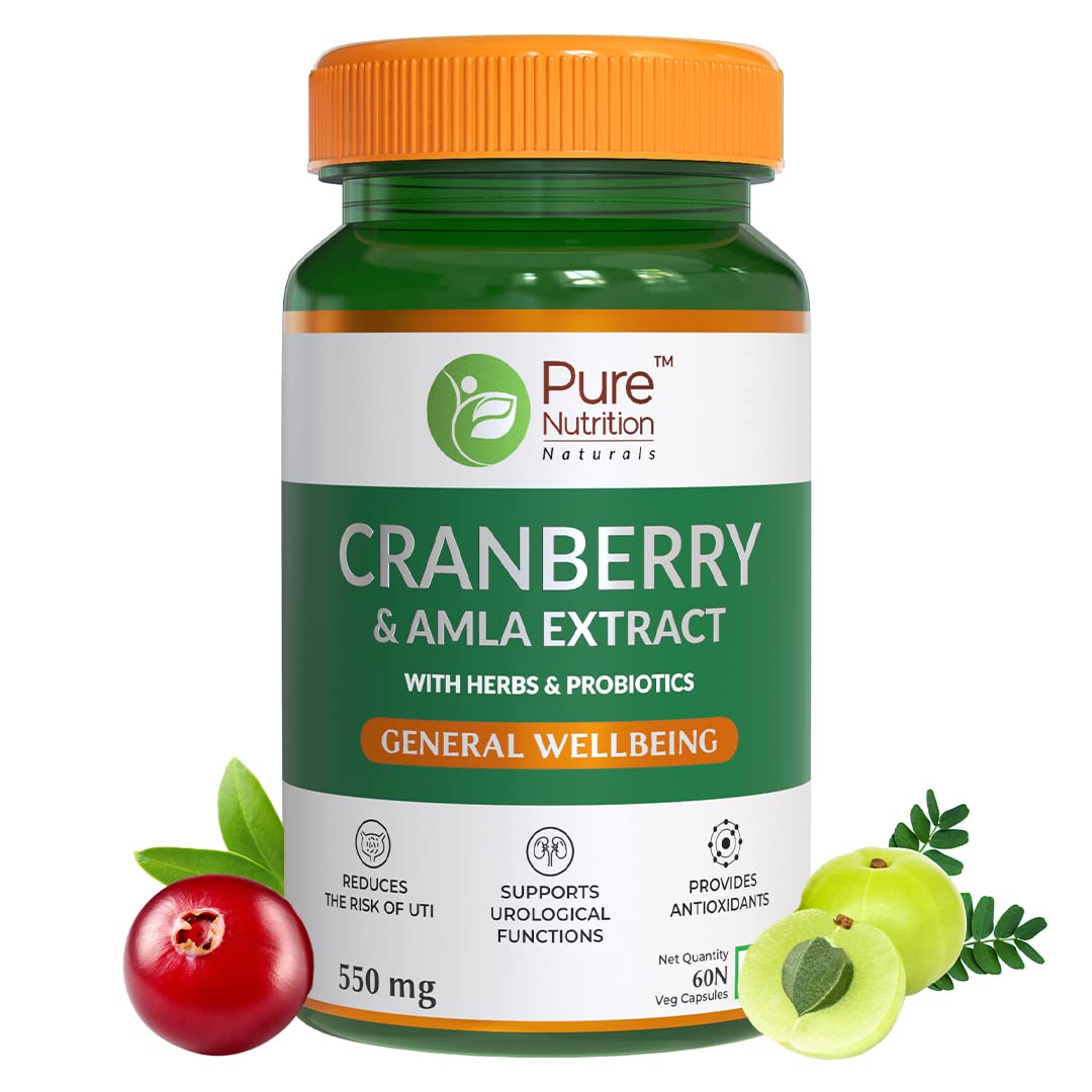 Pure Nutrition Cranberry & Amla Extract Veg Capsules | Grocsy