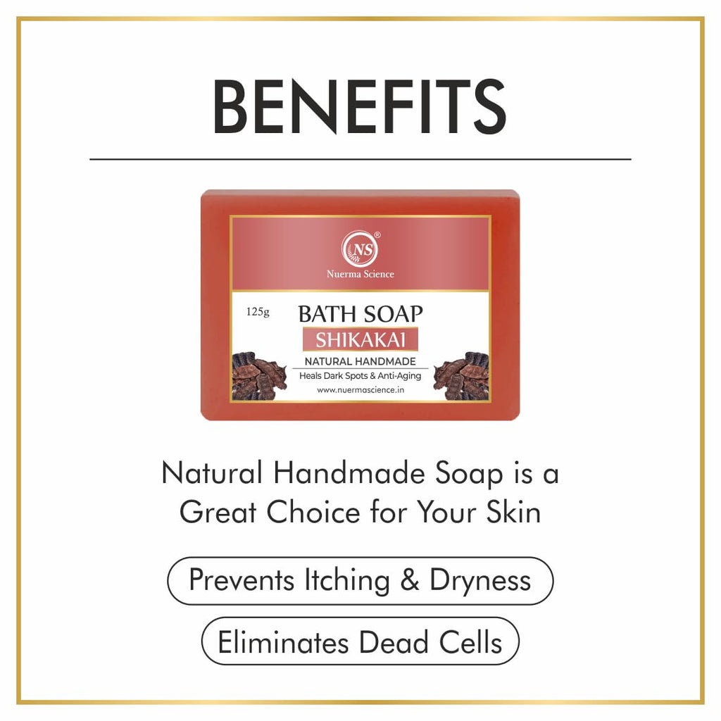 Nuerma Science Shikakai Bath Soap | Heals Dark Spots & Anti-Aging | Grocsy