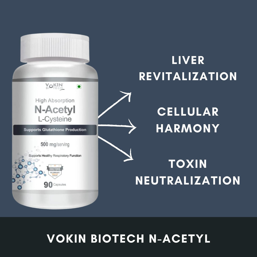Vokin Biotech N-Acetyl L-Cysteine (NAC) – Supports Healthy Respiratory Function- 500mg | Grocsy