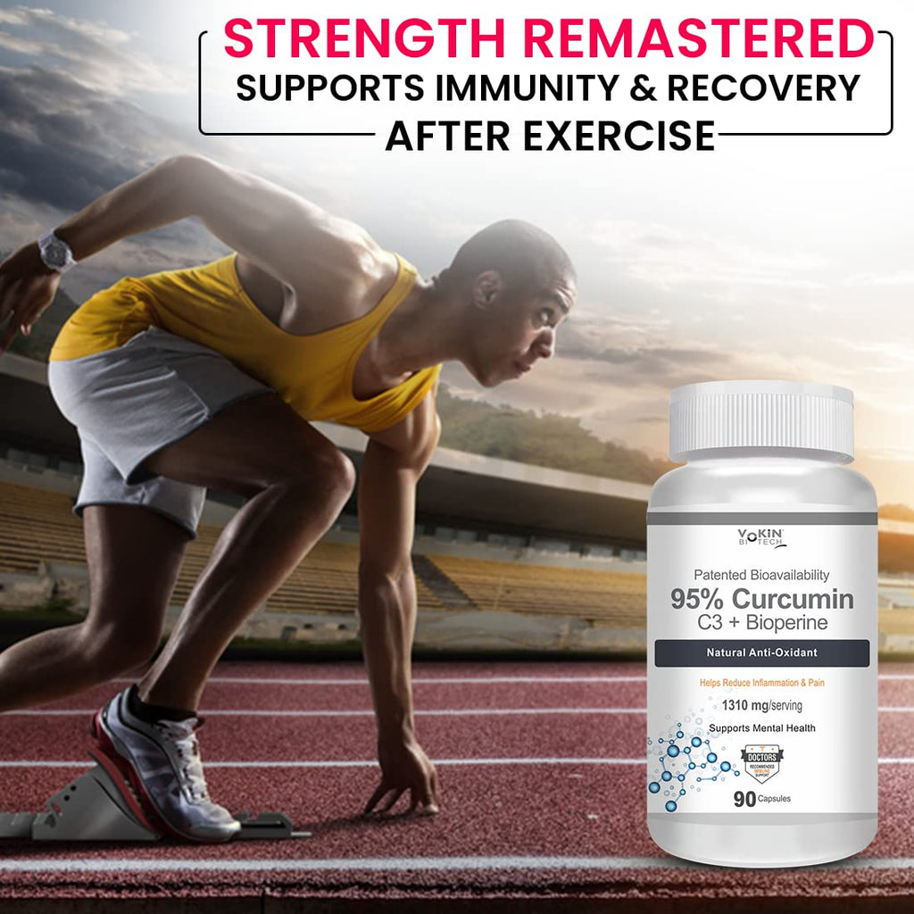 Vokin Biotech Curcumin C3+ Bioperine 1310mg Supports Mental Health | Grocsy