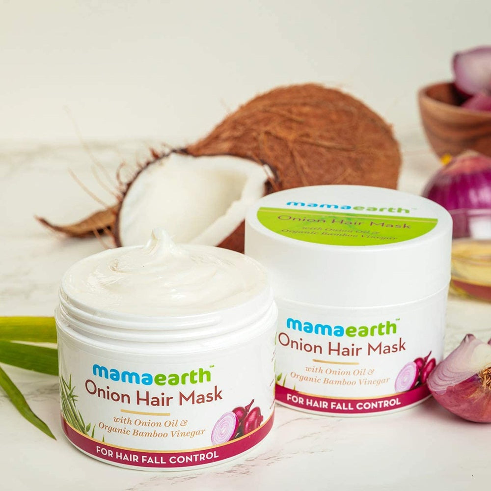 Mamaearth Onion Hair Mask For Hairfall Control | Grocsy