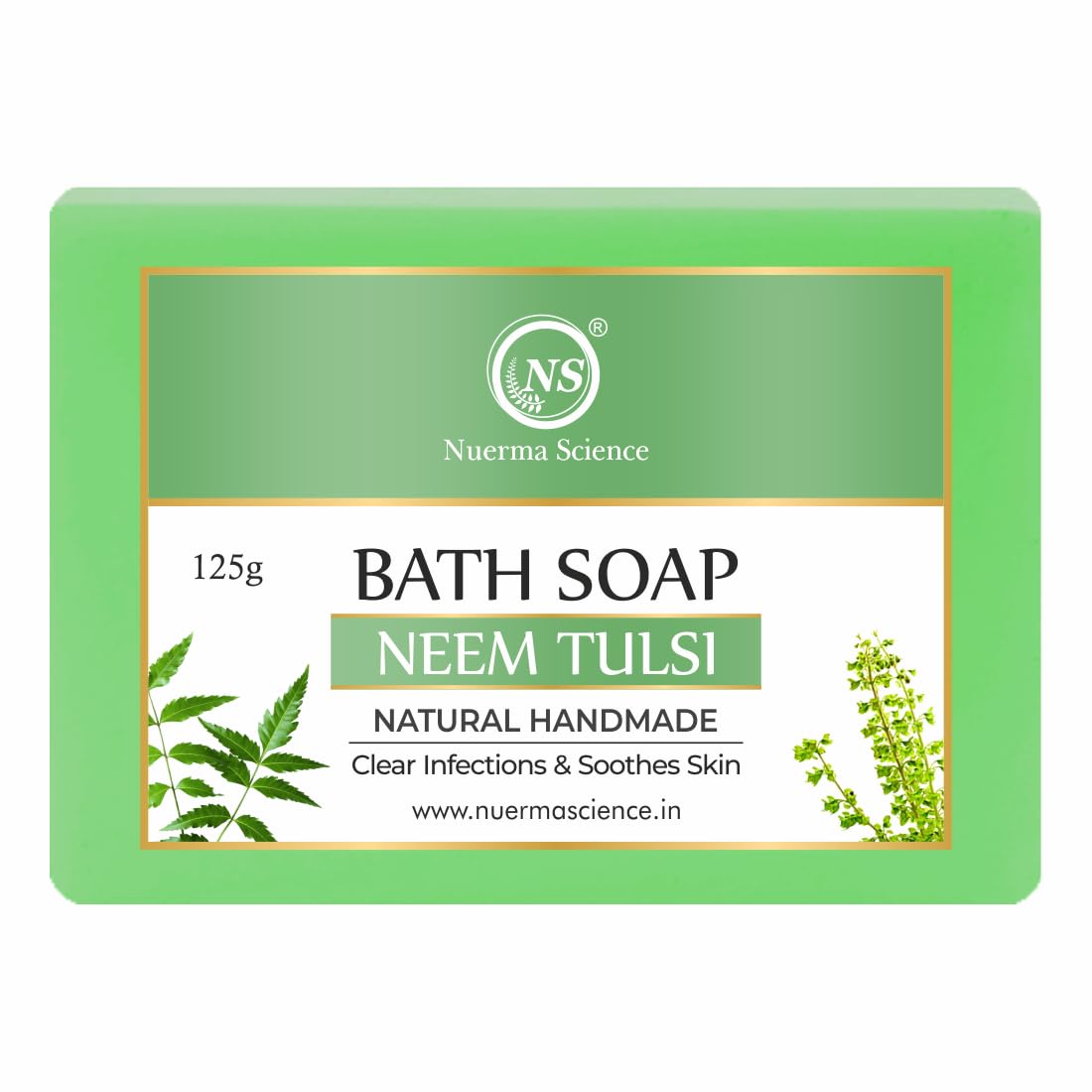 Nuerma Science Neem Tulsi Bath Soap | Purifies & Soothes Skin | Grocsy