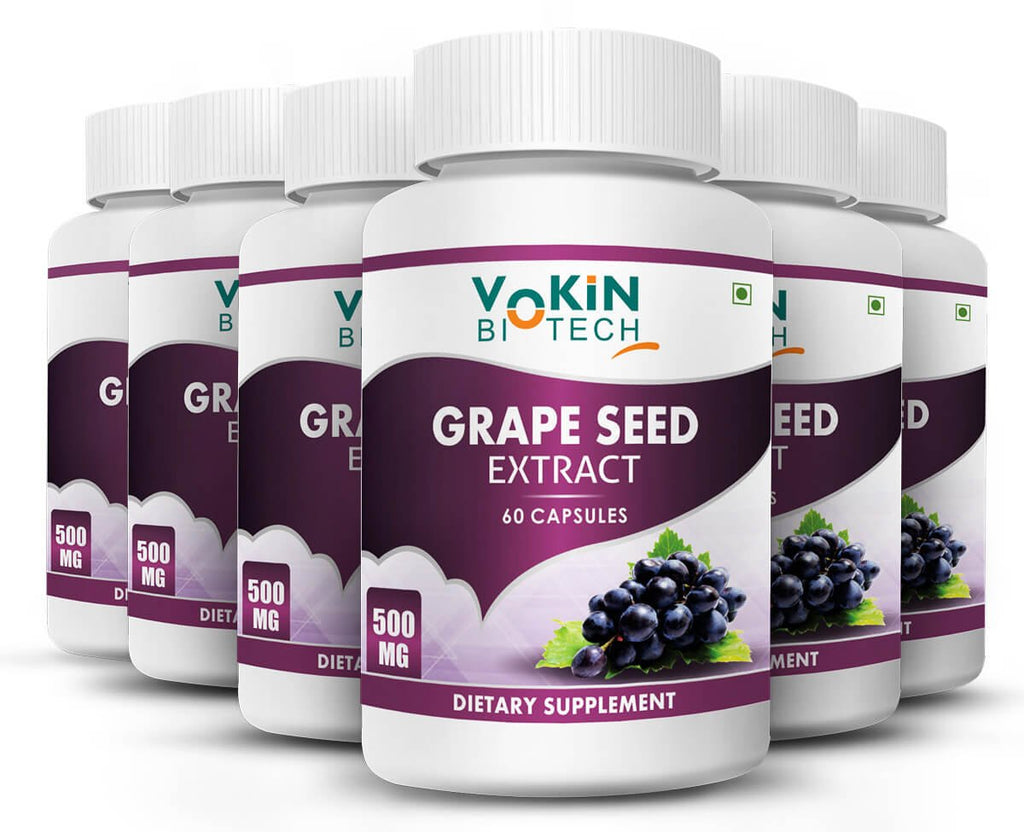 Vokin Biotech Natural Grapes Seed Extract Support Immune System and Antioxidant Supplement 500MG | Grocsy