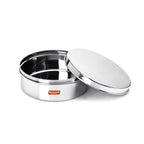 Sumeet Stainless Steel Flat Canister/Storage Container (1.2Ltr) (17Cm) | Grocsy