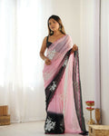 Georgette Pedding Color, Embroidery Work Party Wear Pink Saree - Erisha | Grocsy