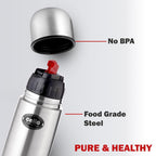 CELLO Flipstyle Insulated Stainless Steel Flask Water Bottle with Jacket For Daily Use 1000 ml | Grocsy