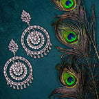 Silver-Plated Alloy Kundan Studded Silver Round Earrings - The Pari