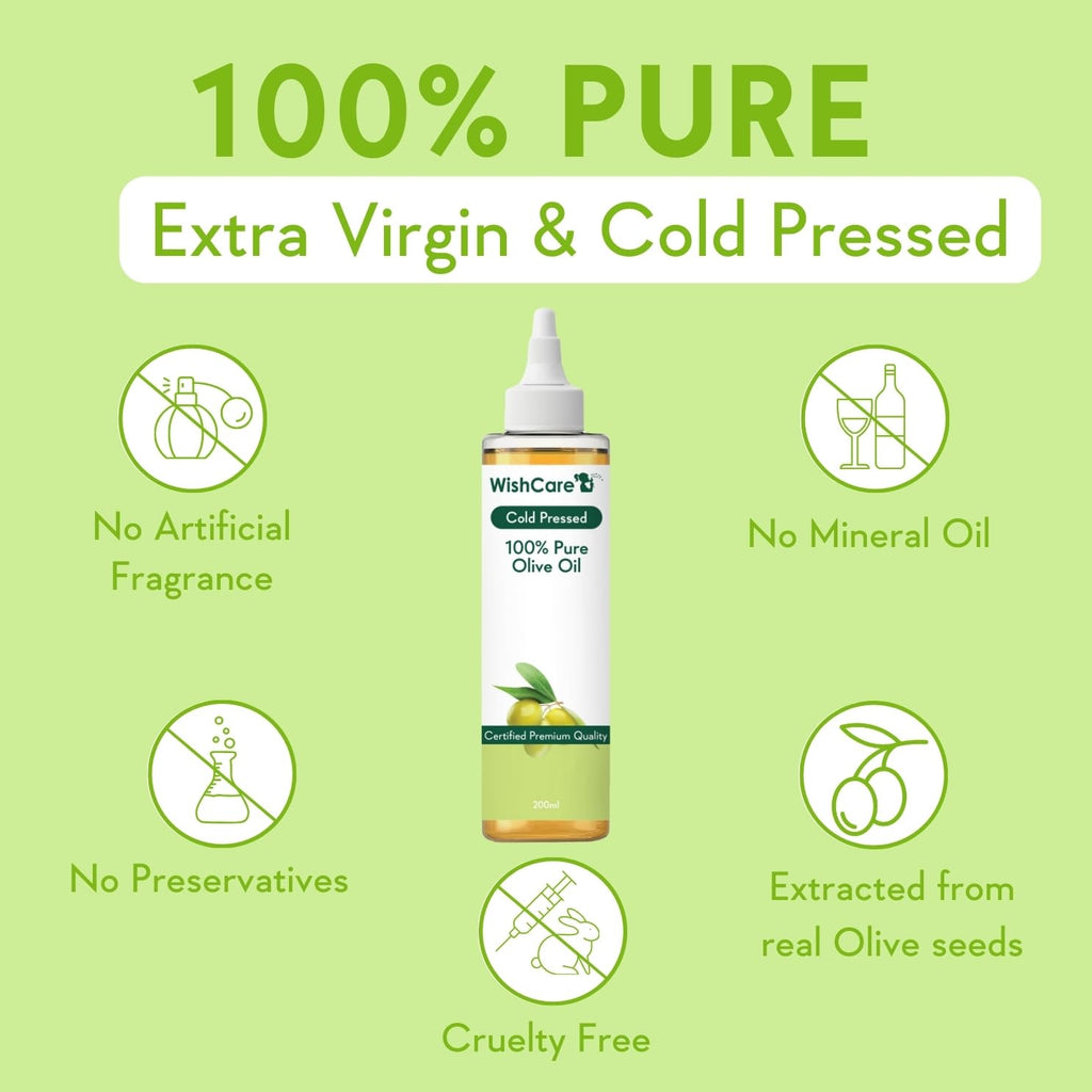 WishCare 100% Pure Premium Cold Pressed Olive Oil | Grocsy