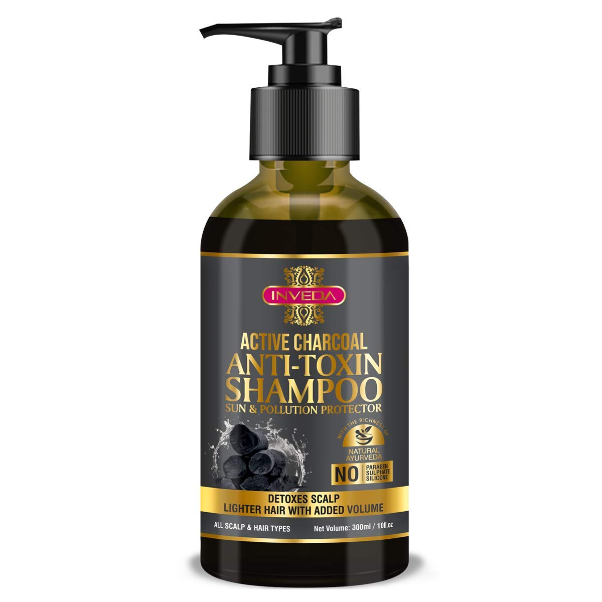 Inveda Active Charcoal Anti -Toxin Shampoo | Grocsy