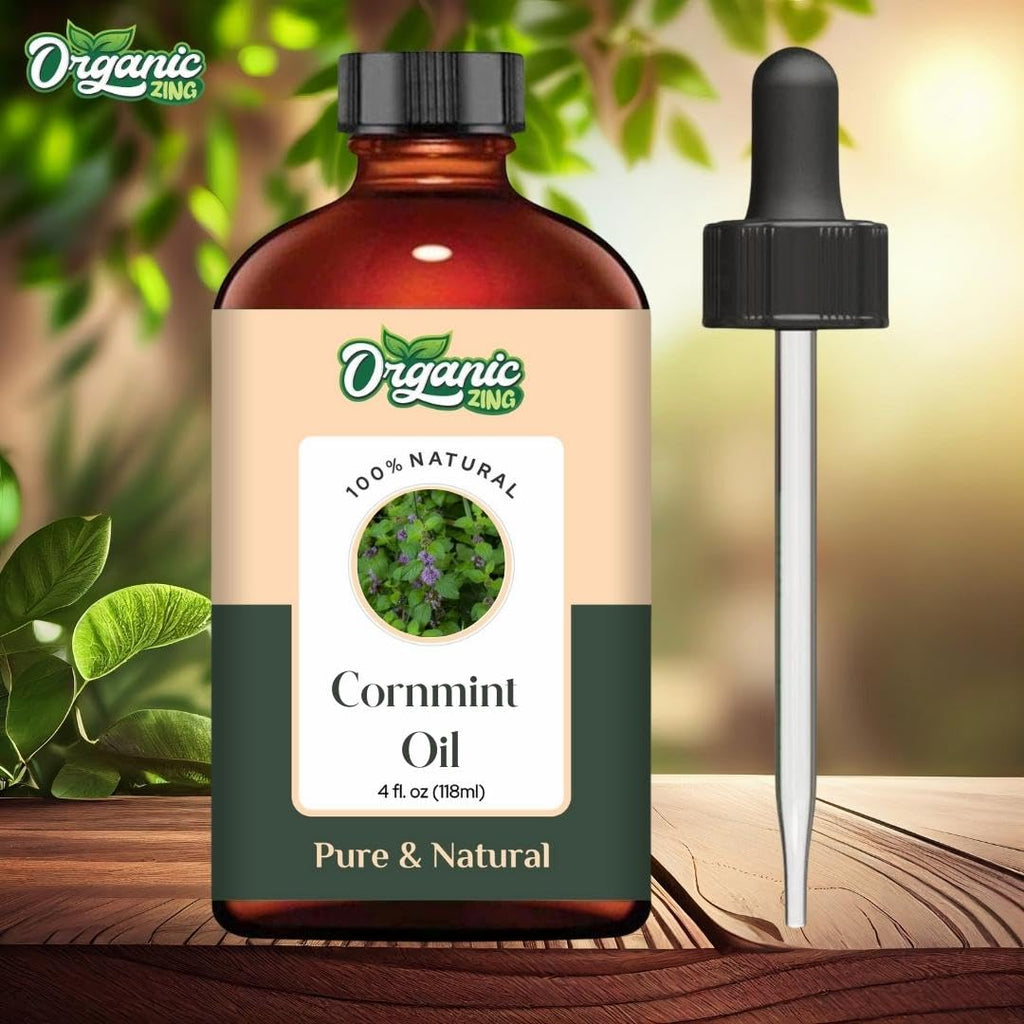 Organic Zing Cornmint (Mentha arvensis) Oil | Pure & Natural Essential Oil for Massage, Aroma & Diffusers | Grocsy