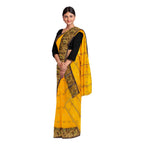 Exclusive Collection 100% Pure Cotton Yellow Tant Saree With Hand Weaving Work | Grocsy