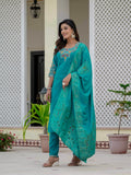 Pramukh Fab Rama Color Roman Silk Kurta Set | Grocsy