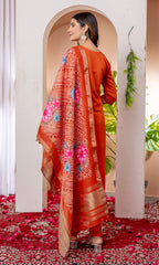 Pramukh Fab Orange Color Viscose Silk Kurta Set | Grocsy