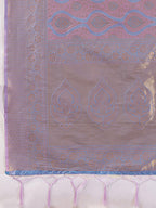Monjolika Fashion Lavender Kanjivaram Silk Blend Zari Woven Saree With Unstiched Blouse | Grocsy