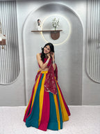 Monjolika Fashion Navaratri Special Cotton Blend Lehenga Choli In Multi Color | Grocsy